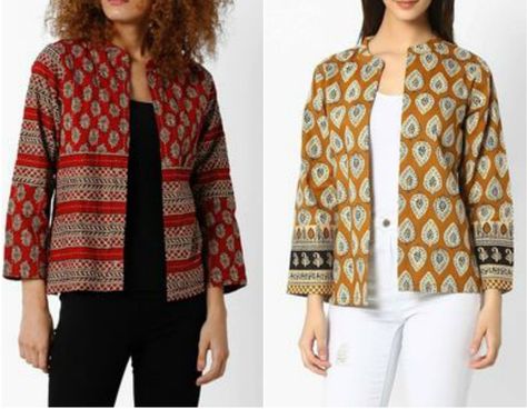 Ethnic Jackets For Women Indian, Ethnic Jackets For Women, Jackets For Women Indian, Contemporary Prints, Jacket Designs, Indian Tops, Girl Dress Patterns, Women Jackets