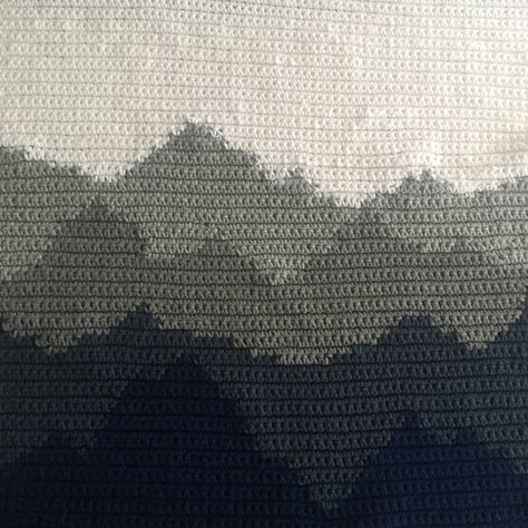 Knitted Mountain Blanket, Outdoorsy Crochet Blanket, Mountain Blanket Crochet Pattern, Crochet Blanket Mountain Pattern, Mountain Scene Crochet Blanket, Mountain Crochet Blanket Patterns, Crochet Mountain Pillow, Mountain Blanket Crochet, Crochet Blanket Mountain