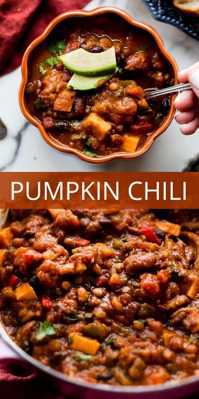 Vegetarian Pumpkin Stew Recipes, Slow Cooker Pumpkin Chili Vegetarian, Black Bean And Squash, Vegetarian Chili Butternut Squash, Easy Vegetarian Sweet Potato Recipes, Pumpkin Sweet Potato Chili, Vegetarian Pumpkin Chili Crockpot, Chili With Squash, Vegetarian Pumpkin Chili Recipe