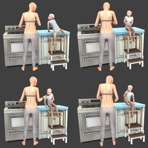 Kitchen Poses, Sims 4 Storytelling, Sims Animations, S Poses, Poses Sims 4, Sims 4 Kitchen, Ts4 Poses, Sims Poses, Cc Packs