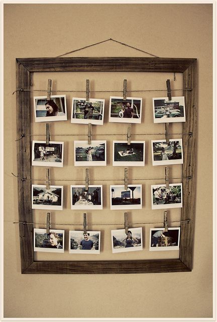 picture frame with wire - great way to display Christmas cards too! Stylish Photo Frames, Exposition Photo, Diy Projektit, Diy Casa, Hemma Diy, Decoration Originale, Cool Ideas, Diy Photo, Photo Displays