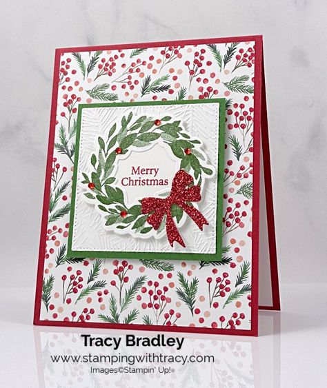 Stamp It Up Christmas Cards, Stampin Up Wondrous Wreath, Stampin Up Cottage Wreaths Christmas Cards, Stampin Up Wondrous Wreath Cards, All That Dies Stampin Up Cards, Christmas Card With Wreath, Stampin Up Cottage Wreaths Cards 2022, Stamping Up Cottage Wreaths, Poinsettia Place Dsp Stampin Up Cards