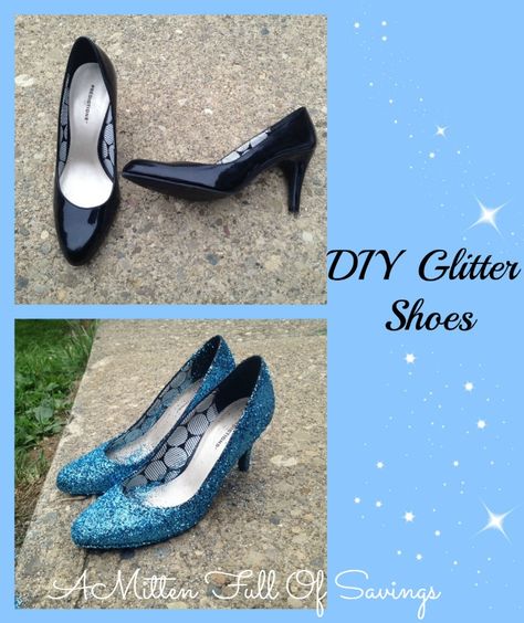 What's your plans for Halloween? If they involve finding the perfect Glitter shoes, plan to make them this year with these EASY steps!!  Check out this tutorial for DIY Glitter Shoes- great for your Halloween Costume! Diy Sparkly Boots, Diy Glitter Heels, Cinderella Diy, Diy Glitter Shoes, Spooky Halloween Crafts, Styling Clothes, Halloween Disney, Diy Glitter, Shoe Making