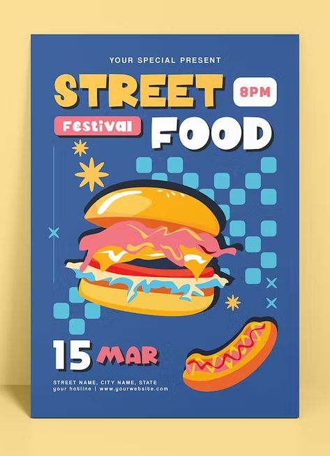 Street Food Festival Flyer Template AI, EPS Food Fair Poster, Street Food Festival Poster, Poster Food Festival, Food Festival Poster Design Ideas, Food Event Poster, Street Food Poster, Disco Kitchen, Food Festival Design, Bbq Poster