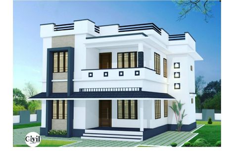 Exterior House Colors Indian Style, Single Floor House Design, Building Design Plan, Bungalow Style House, 2 Storey House Design, Small House Front Design, Affordable House Plans, House Balcony Design, Small House Elevation Design