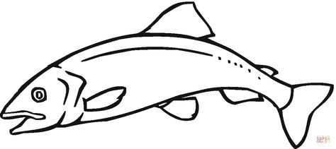 Salmon Coloring Pages Salmon Drawing Simple, Salmon Outline, Beading Templates, Salmon Drawing, Fish Quilts, Salmon Art, Chum Salmon, Mosaic Collage, Fish Outline