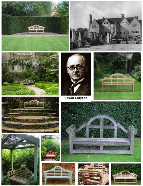 The Distinctive, Timeless Lutyens Garden Bench Lutyens Bench, Garden Bench Plans, Gertrude Jekyll, Edwin Lutyens, Garden Benches, Front Garden Design, Garden Arbor, Aesthetic Movement, Garden Seating