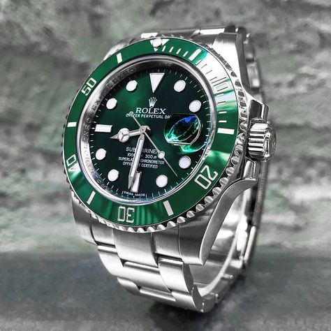 Rolex Hulk! Do you need this beauty?  $ DM for price Rolex Hulk, Rolex Submariner Green, Rolex Watches Submariner, Swiss Army Watches, Rolex Watches For Men, Expensive Watches, Invicta Watches, Hand Watch, Rolex Oyster Perpetual