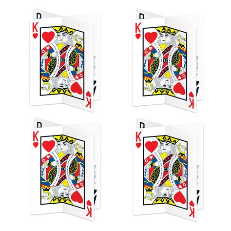 PRICES MAY VARY. This item is a great value! Includes 4 centerpieces in package Measures 12 inches tall Made of boardstock paper; assembly required Use to decorate tables for a casino themed party Casino Theme Baby Shower Games, Queen Of Hearts Party Theme Table Settings, Crafts Made From A Deck Of Cards, Casino Theme Party Zazzle, Bingo Table Centerpieces, Casino Theme Buffet Table, Casino Plastic Canvas, Casino Night Party Gifts, Casino Theme Party Return Gifts