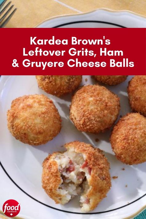 Miss Brown Food Network Recipes, Delicious Miss Brown Recipes, Grit Balls, Leftover Grits, Gullah Recipes, Delicious Miss Brown, Ham And Gruyere, Tapas Ideas, Small Plates Recipes