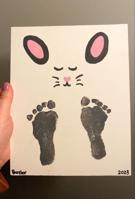 Baby feet baby Easter craft easter bunny Baby Easter Crafts, Easter Bunny Crafts, Easter Craft, Bunny Crafts, Baby Easter, Grandma And Grandpa, Mother And Father