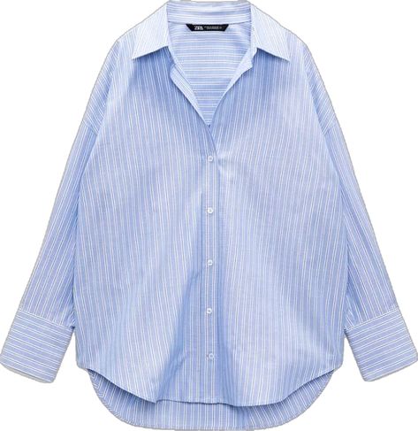 Oversized Linen Shirt, Shirt Blouses Women's, Fashion Top Outfits, Modest Dresses Casual, Blue Striped Shirt, Blouse Outfit, Collar Shirt, Shirts Blouses, Casual Summer Outfits