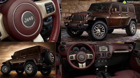 Jeep Wrangler Sundancer Concept Brown Jeep Wrangler, Brown Jeep, Four Door Jeep, Jeep Wrangler Pickup, Wrangler Pickup, Wrangler Mods, Girl Cars, New Jeep Wrangler, Jeep Interiors