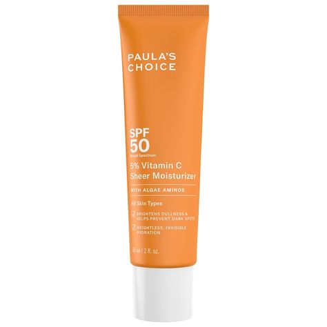 5% Vitamin C Sheer Facial Moisturizer SPF 50 - Paula's Choice | Sephora Oily Skincare, Paula's Choice, Paulas Choice, Oily Skin Care, Protector Solar, Brighten Skin, Pale Skin, Skin Treatments, Facial Moisturizer