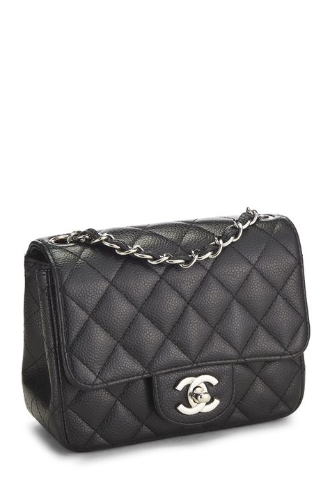 Find CHANEL Quilted Caviar Classic Square Flap Mini on Editorialist. The Chanel Classic Square Flap Mini Bag features a quilted design, a flap opening with a turn lock closure, and a metal chain strap. It can be worn on the shoulder or crossbody. Japan Bag, Chanel Mini Square, Chanel Mini Flap Bag, Paloma Picasso, Laura Geller, Cow Boy, Black Quilt, Chanel Black, Shopping Tote