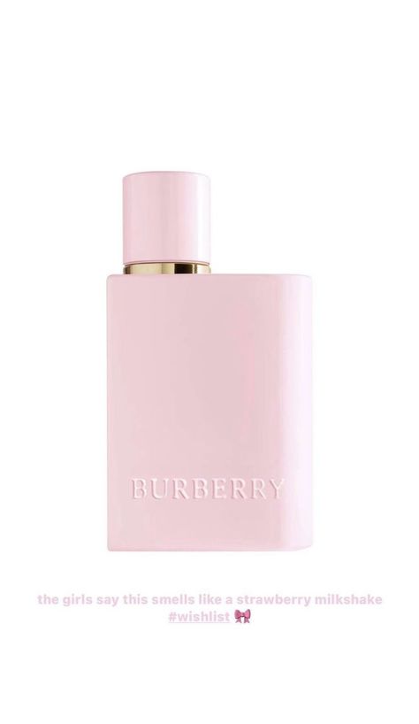 Strawberry Milkshake Perfume, Pink Wishlist, Strawberry Perfume, Princess Perfume, Burberry Her, Skin Aesthetics, Makeup Accesories, Pink Perfume, Strawberry Milkshake