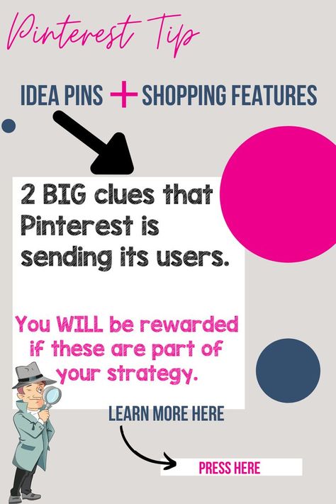 A succcessful marketing strategy on Pinterest involves doing more of what Pinterest wants us to do, and less of what it doesn't. Idea Pins are being promoted by Pinterest. They appear in the top of your feed and have new features added to enable shopping from Idea Pins Ecommerce marketing on Pinterest is a massive growth area - also benefiting from Pinterest adding new features to make it easy to shop. Use these clues as part of your strategy to explode your Pinterest account. Marketing On Pinterest, Ecommerce Marketing, Pinterest Tips, Content Planning, Pinterest Account, Idea Pins, Business Look, Pinterest Marketing, Content Creation