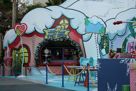 Whoville Post Office Whoville Post Office, Mount Crumpit, Whoville Christmas, Grinch Party, Office Themes, Xmas Theme, Kids Christmas Party, Colonial Christmas, Christmas Play