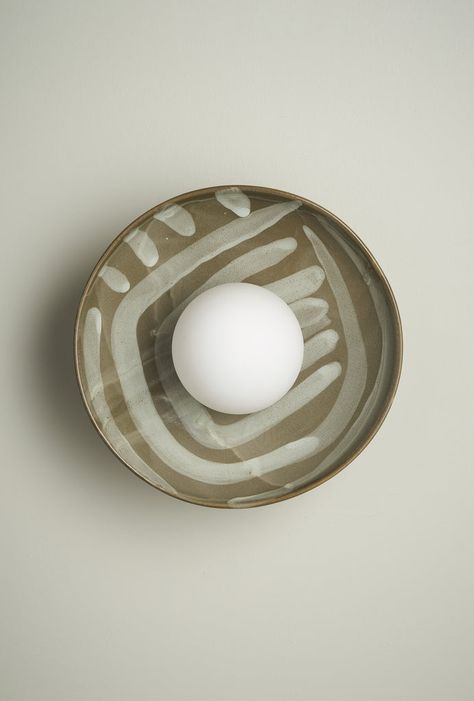 Ceramic Wall Dish Sconce Light / Olive Spaghetti Junction Olive Spaghetti, Robert Gordon, Ceramic Wall Lights, All Of The Lights, Cabinetry Design, Ball Lights, Wall Fixtures, Ceramic Dishes, Ceramic Table