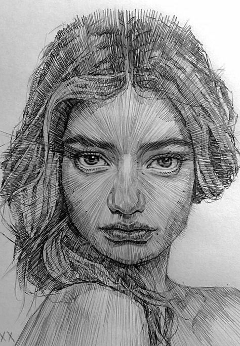 Hatching Portrait Faces, Portrait Hatching, Crosshatching Portrait, Hatching Portrait, Portrait Shading, Shading Portrait, Fine Art Projects, Art Du Croquis, 심플한 그림