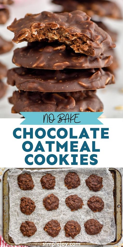 These No Bake Chocolate Oatmeal Cookies are so easy to make and are melt-in-your-mouth delicious. They are going to be your new go-to treat when you need a chocolate fix. Boiled Chocolate Oatmeal Cookies, Boiled Oatmeal Cookies, Boiled Cookies Recipe, Chocolate No Bake Oatmeal Cookies, Chocolate Oatmeal No Bake Cookies, Boiled Cookies, No Bake Oatmeal Cookies, No Bake Chocolate Oatmeal Cookies, Homemade Christmas Cookies