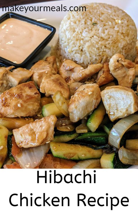 No need to go to a Japanese Steakhouse - make your own Hibachi Chicken at home! #hibachigrill #hibachichicken #japanesesteakhouse #yumyumsauce #chickenrecipes #makeyourmeals Hibachi Chicken At Home, Japanese Stir Fry Hibachi, Japanese Freezer Meals, Keto Hibachi Chicken, Japanese Chicken Stir Fry, Hibachi Stir Fry, Hibachi Chicken And Vegetables Recipe, Hibachi Chicken And Vegetables, Hibachi Recipe