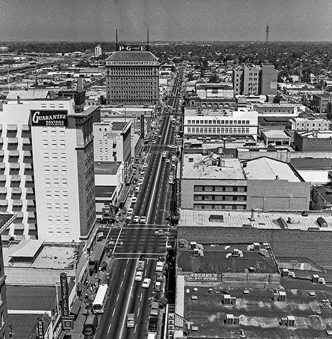 View from Security Bank Building in Fresno June 1962 | Flickr - Photo Sharing! Fresno City, Underground Garden, Fresno County, Ca History, Bank Building, Fulton Street, Banks Building, Fresno California, California History