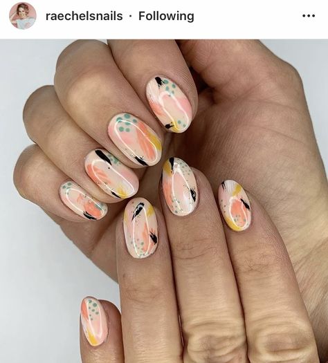 Abstract Nails, Abstract Nail, Abstract Nail Art, Disney Nails, Pastel Nails, Pink Abstract, Nail Designs Spring, Square Nails, Material Girls