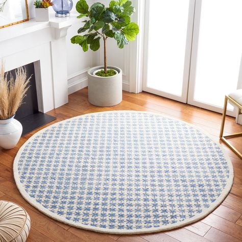 SAFAVIEH's Novelty Rug Collection features beautifully hand-tufted rugs crafted with pure premium wool. Place in a cozy nook, under a small dining area, entryway, or a nursery. Round Kids Rug, Round Nursery Rug, Round Rug Nursery, Blue Wool Rugs, Small Dining Area, Novelty Rugs, Tufted Rugs, Boys Rooms, Boat House