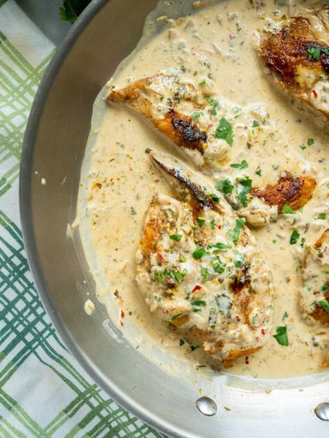 Creamy Cilantro Lime Chicken Skillet | 12 Tomatoes Creamy Cilantro Lime Chicken, Lime Chicken Recipes, Cream Chicken, Chicken Skillet, Cilantro Lime Chicken, 12 Tomatoes, Chicken Main Dishes, Dinner Entrees, Lime Chicken