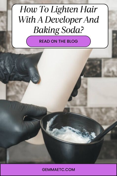 Are you looking to lighten your hair without using harsh chemicals? With the right supplies, it’s surprisingly easy to do. I’m going to share how to lighten hair with a developer and baking soda, so you can safely lighten your hair at home, when you don’t want to bleach your hair, to achieve lighter hair. How To Bleach Your Hair At Home, Peroxide Hair Lightener, Lighten Hair At Home, Removing Black Hair Dye, Peroxide Hair, Lightening Dark Hair, Lighten Hair Naturally, Lighten Hair, Hair Dye Removal