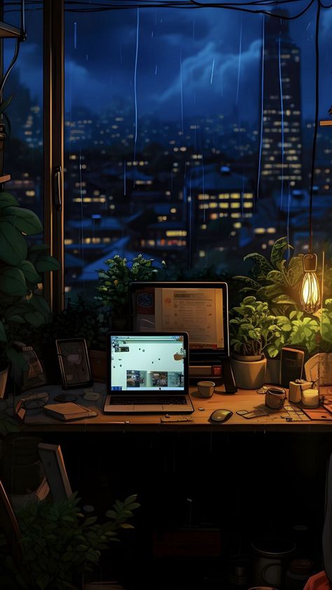 free wallpapers 4K window, rain, night city, computer, room for mobile and desktop Aesthetic Lock Screen Wallpaper, Wallpaper Window, Aesthetic Lock Screen, Rain Night, Flower Dress Art, Interior Concept Art, Mid Journey, Artistic Pictures, Cute Laptop Wallpaper