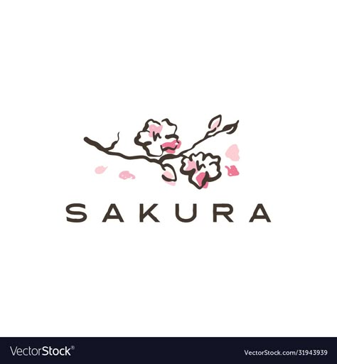 Sakura Logo, Cherry Blossom Logo, Sakura Illustration, Chinese Logo Design, Chocolate Logo, Fashion Business Cards, Japan Logo, Flower Logo Design, Flower Icons