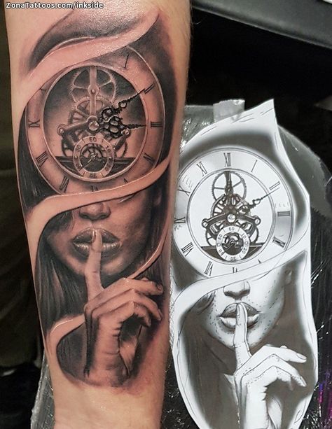 Tattoo made by Inkside > https://www.zonatattoos.com/inkside Hand Clock Tattoo Design, Clock Face Tattoo Design, Hand Clock Tattoo, Clock Face Tattoo, Face Tattoo Design, Hand Clock, Mehandi Art, Clock Tattoo Design, Clock Tattoo