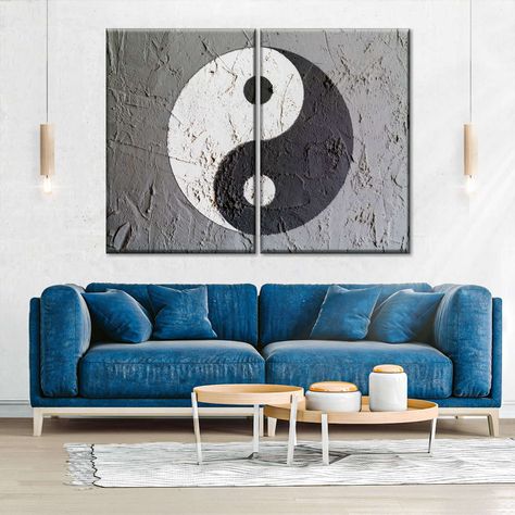 Yin Yang Painting, Ying Yang Art, Yin Yang Wall, Yin And Yang Symbol, Yin Yang Art, Pink Home Decor, Yin And Yang, Creative Painting, Ying Yang