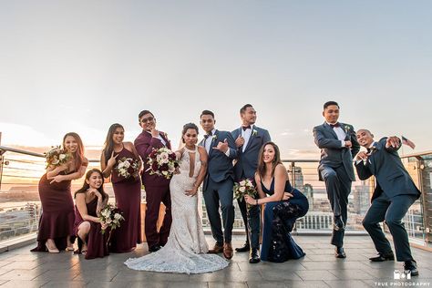 blue and burgundy bridal party Mixed Wedding Party, Mixed Gender Bridal Party, Bridal Dresses Ideas, Male Bridesmaid, Navy Groomsmen Suits, Mixed Wedding, Allure Men, Brother Wedding, Notch Lapel Suit