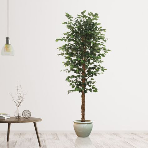 Enhance your indoor space with the 7' Artificial Ficus Tree. With 1260 lifelike leaves, it adds effortless beauty to any home, office, or patio. Easy-care and ideal for greenery lovers. Artificial Indoor Trees, Tree In Pot, Ficus Tree, Faux Tree, Artificial Trees, Potted Trees, Artificial Tree, Nature Indoors, Faux Plants