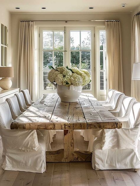 3+ Modern Farmhouse Dining Room Color Schemes to Love • 333+ Images • [ArtFacade] Formal Farmhouse Table, White Wash Dining Room Table, Classic Modern Rustic Dining Room, White Rustic Table Dining Rooms, Farmhouse Dining Room Ideas, Mordern Farmhouse Dining Table, Country House Dining Room, 4peacefarm House Kitchen Table And Chair, Southern Dining Room