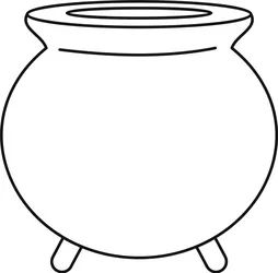 Empty witch cauldron pot outline isolated Vector Image Witches Caldron Drawings, Witch Coldrain, Cauldron Coloring Page, Cauldron Template Printable, Witches Cauldron Drawing, Couldren Drawings, Cauldron Outline, Witch Cauldron Drawing, Cauldron Template