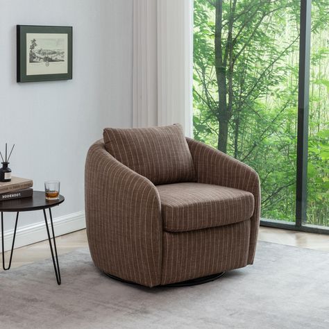 Featuring a sleek, shelter design, the barrel shape swivel chair is the ideal accent statement for a living room or bedroom. Barrel Swivel Chair, Shelter Design, Oversized Chair, Swivel Chair Living Room, Swivel Barrel Chair, Swivel Accent Chair, Room Seating, Living Room Furniture Chairs, Barrel Chair