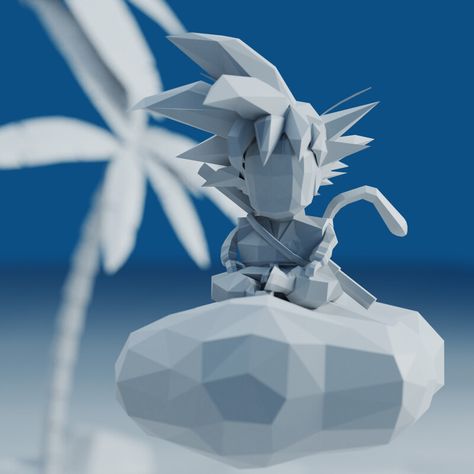 ArtStation - Dragon Ball / Goku: low poly 3D, Ângelo Fernandes Goku And Dragon, Artstation Dragon, Master Roshi, Clouds In The Sky, Low Poly 3d, Dragon Ball Goku, Be Cool, The Clouds, Low Poly