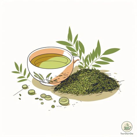 Is Tea a Hidden Caffeine Source? It Has This Much Caffeine! Tea Cute Drawing, Green Tea Aesthetic, Aesthetic Chemistry, Tea Doodle, Matcha Design, Caffeine In Tea, Tea Aesthetic, Tea Illustration, Tea Plant