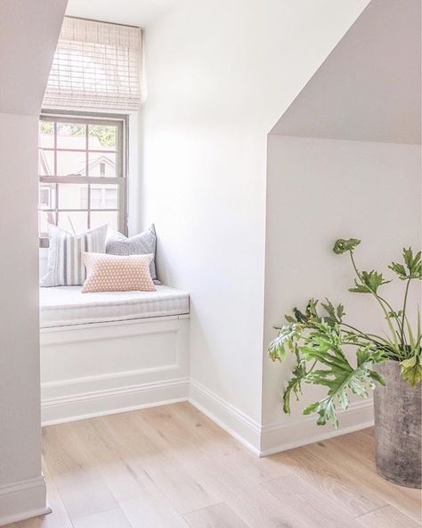 I think the most improved space in our master bedroom has to be this little dormer window. I built an extra deep bench into it the first… Dormer Bedroom, Studio In Casa, Bedroom Window Seat, Dormer Window, Window Seat Design, Window Nook, Bedroom Nook, Bedroom Updates, Dormer Windows