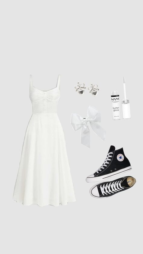 white outfit with converse, of course 😘 White Converse With Wedding Dress, White Converse Platforms, White Platform Converse Wedding, Flower Girl White Converse, Platform Converse White Leather, All White Outfit, Outfits With Converse, All White, White Outfits