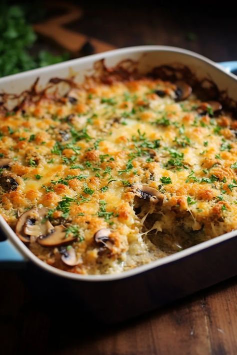 Deconstructed Stuffed Mushrooms, Mushroom Polenta Casserole, Weight Watchers Mushroom Recipes, Mushrooms As A Side Dish, Mushroom Stuffed Mushrooms, Best Mushroom Side Dish, Mushroom Recipes Sides, Things To Do With Mushrooms, Parmesan Mushroom Casserole