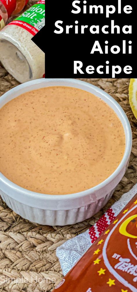 7 Spice Aioli, Breakfast Aioli Sauce, Sriracha Aioli Sauce, Sriracha Aioli Recipe, Salmon Burger Recipe Sauce, Aioli Recipe Easy Mayo, Spicy Aioli Sauce, Easy Appies, Aioli Recipes