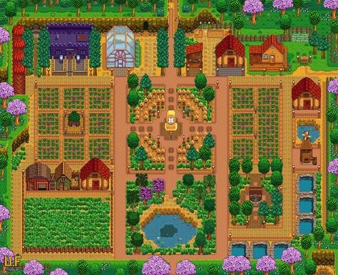 Stardew Farms, Valley House, Stardew Valley Layout, Stardew Valley Tips, Stardew Valley Farms, Star Valley, Stardew Valley Fanart, Farm Layout, Farm Ideas