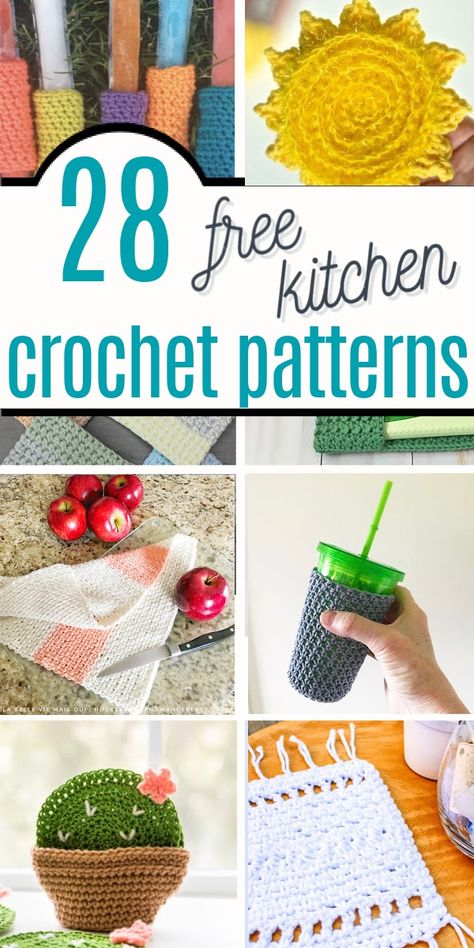 Kitchen Crochet Patterns, Crochet Craft Fair, Crochet Project Free, Kitchen Crochet, Popular Crochet, Crochet Kitchen, Crochet Dishcloths, Quick Crochet, Crochet For Home