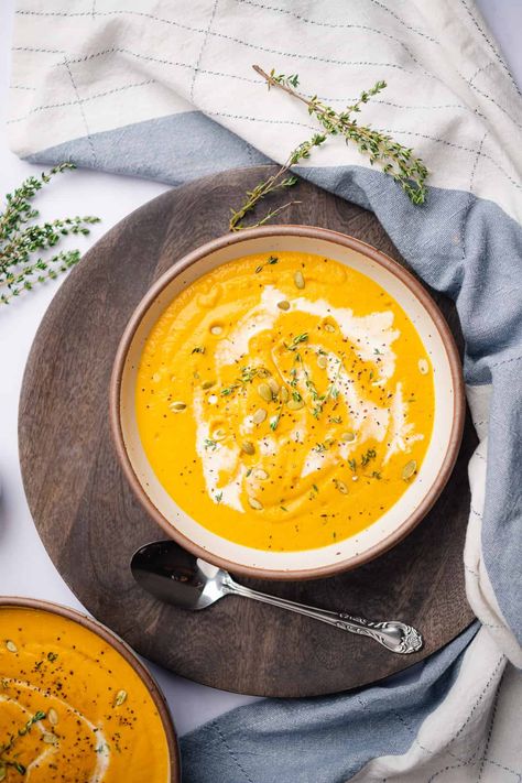 Cauliflower Pumpkin Soup, Pumpkin And Cauliflower Soup, Pumpkin Cauliflower Soup, Healthy Pumpkin Soup, Soup With Cauliflower, Pumpkin Cauliflower, Pumpkin Soup Healthy, Vegan Pumpkin Soup, Almond Butter Recipes