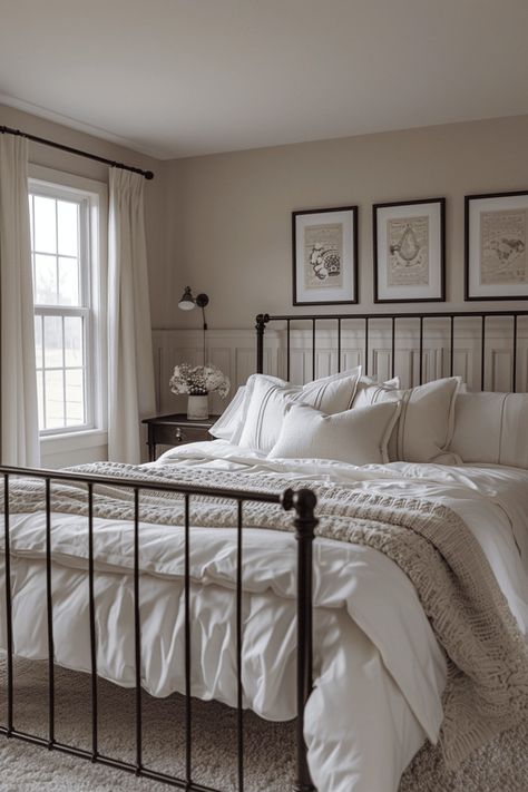 Iron Bed Frames, Black Iron Beds, Cozy Cottage Bedroom, Smart Storage Ideas, Black Metal Bed Frame, Black Metal Bed, Wrought Iron Bed, Black Bed Frame, Iron Bed Frame